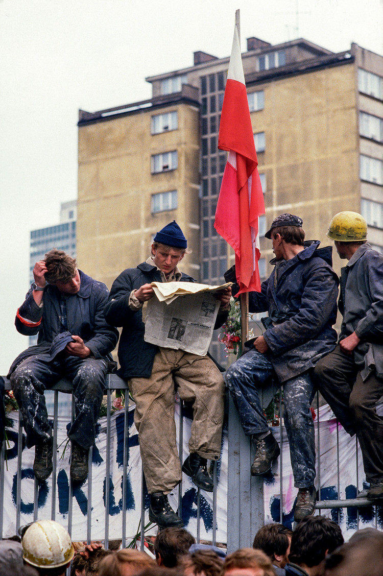 Gdańsk, stocznia im. Lenina, maj 1988 r., fot. Chris Niedenthal
